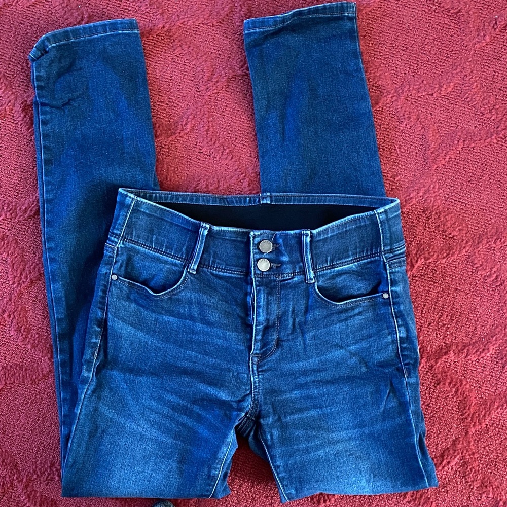 Apt. 9 Dark Blue Women's Straight leg Jeans with tummy control